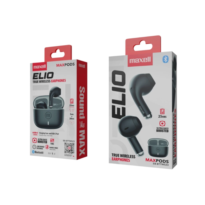 AUDIFONOS BLUETOOTH MAXELL ELIO 12HRS NEGRO Y GRIS - 3