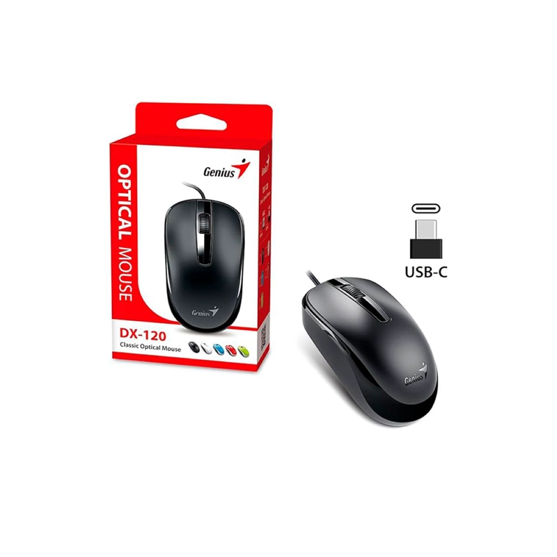 MOUSE CON CABLE GENIUS TIPO C NEGRO DX-120-C - 3