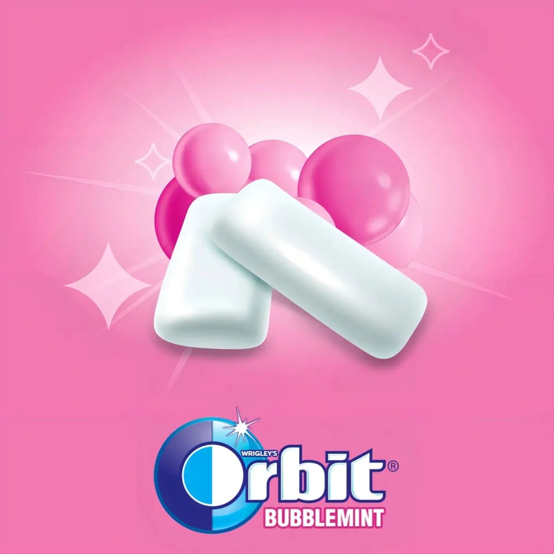 CHICLE ORBIT SIN AZUCAR PROFESSIONAL BUBBLEMINT 6X64 GRS - 3