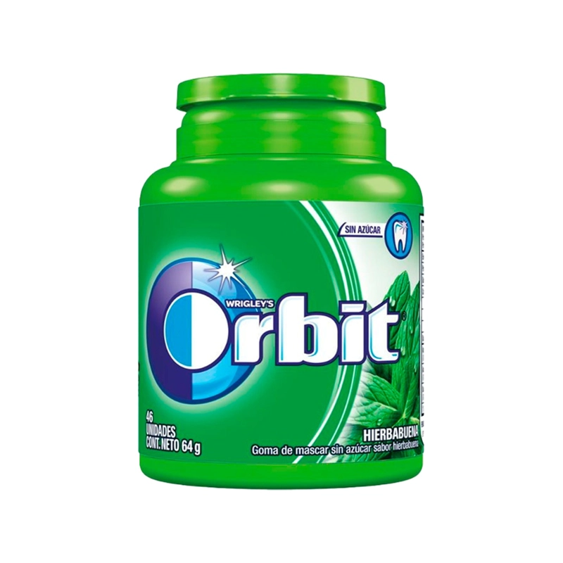 CHICLE ORBIT SIN AZUCAR PROFESSIONAL HIERBABUENA 6X64 GR - 1