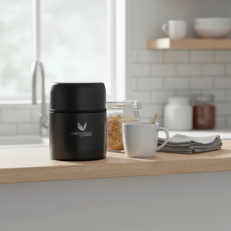TERMO THERMOS COMIDA THERMOCAFE  500 ML NEGRO - 4