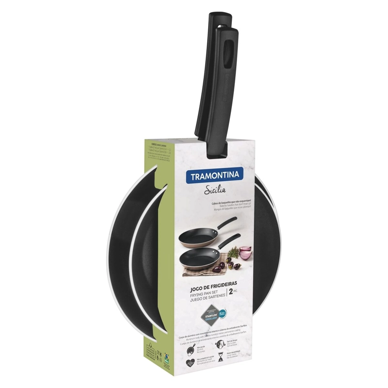 JUEGO DE SARTENES TRAMONTINA STARFLON ANTIADHERENTE NEGRO - 4