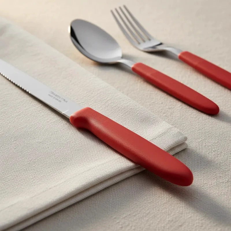 JUEGO CUBIERTOS TRAMONTINA 25 PIEZAS IPANEMA ROJO - 4