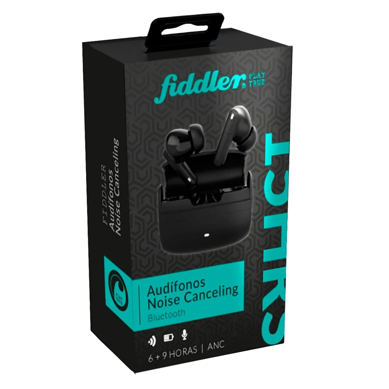 AUDIFONOS BLUETOOTH FIDDLER CON CANCELACION DE RUIDO NEGRO - 2