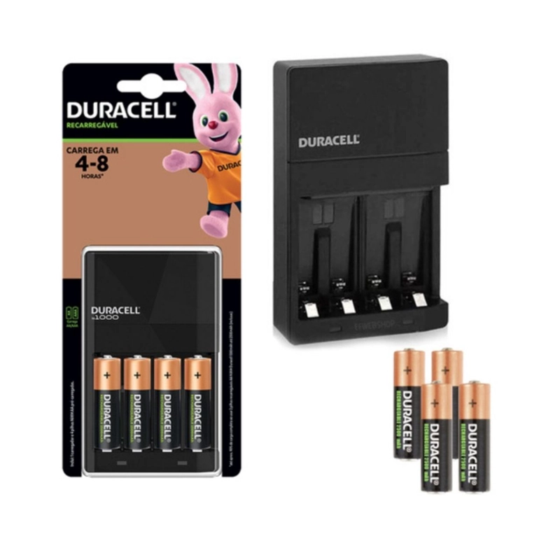 PACK CARGADOR DURACELL +4 PILAS AA +4 PILAS AAA RECARGABLES - 4