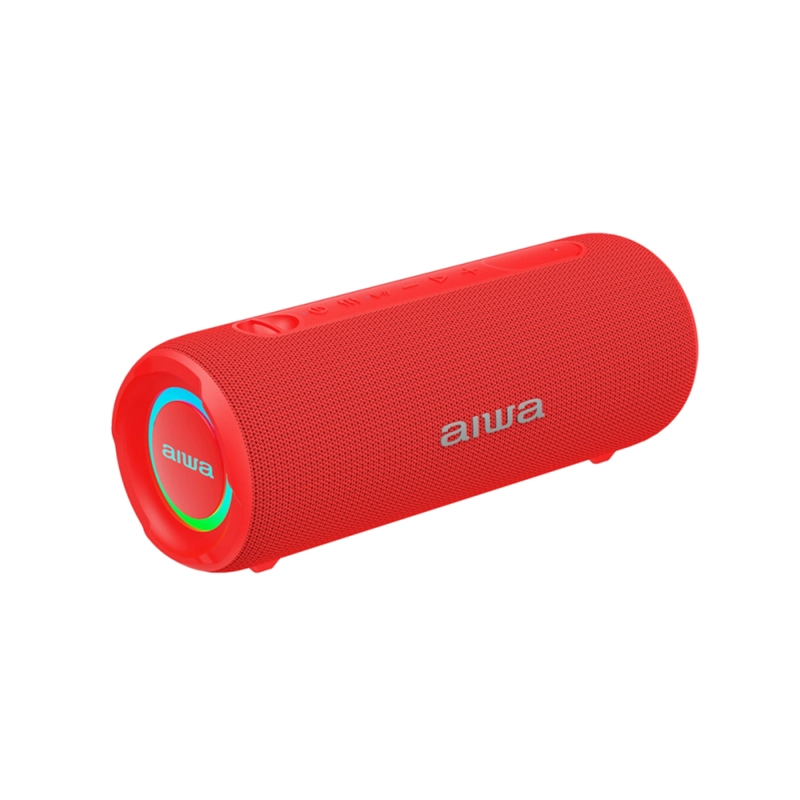PARLANTE PORTATIL BLUETOOTH 15W AIWA IMPERMEABLE TWS ROJO - 2