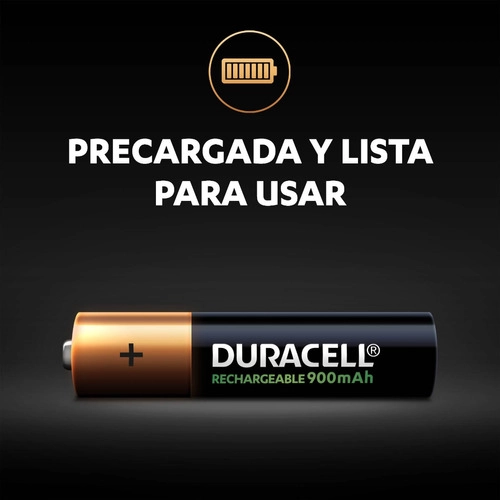 PILA RECARGABLE DURACELL TAMAÑO AAA 4 UNIDADES 900 MAH - 3