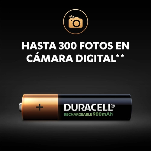 PILA RECARGABLE DURACELL TAMAÑO AAA 4 UNIDADES 900 MAH - 5