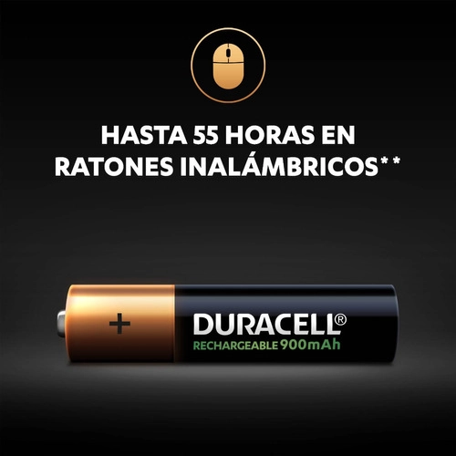 PILA RECARGABLE DURACELL TAMAÑO AAA 4 UNIDADES 900 MAH - 6