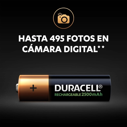 DETALLE DE PILA RECARGABLE DURACELL TAMAÑO AA X4 - 6