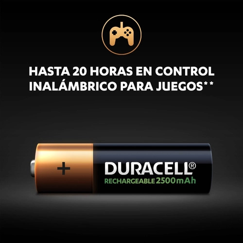 DETALLE DE PILA RECARGABLE DURACELL TAMAÑO AA X4 - 7