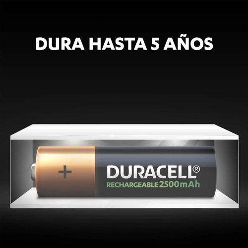 DETALLE DE PILA RECARGABLE DURACELL TAMAÑO AA X4 - 8