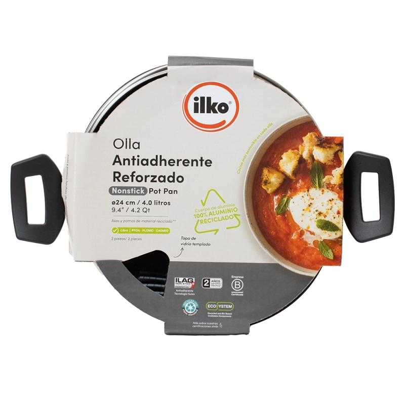 OLLA ILKO 24CM ALUMINIO RECICLADO GREY EVERYDAY - 2