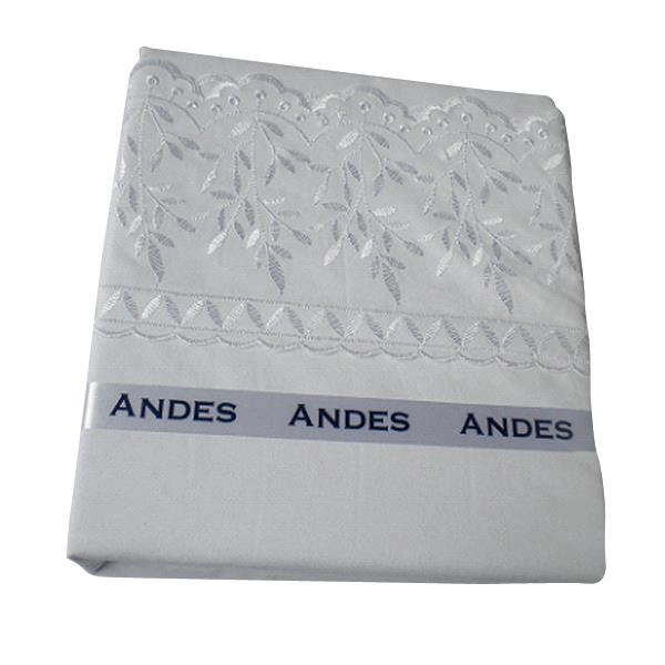 SABANAS ANDES BRODERIE MICROFIBRA 1.5 PLAZAS BLANCO - 1