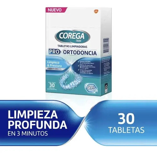 TABLETAS LIMPIADORAS COREGA PRO ORTODONTICS 30 TABLETAS - 2