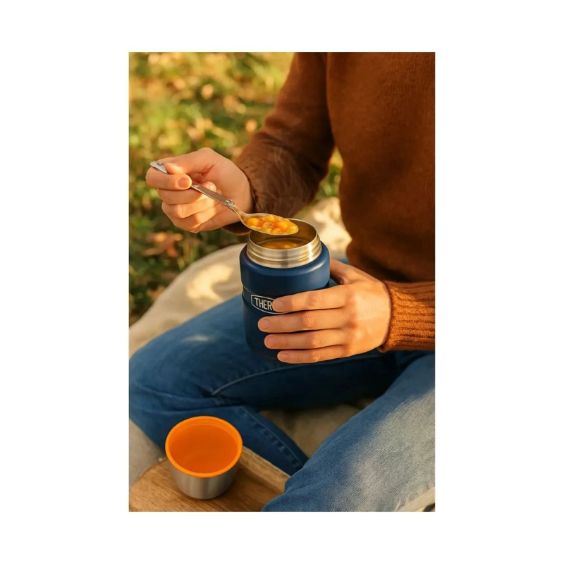 TERMO DE THERMOS COMIDA KING 470ML ACERO INOXIDABLE NAVY - 5