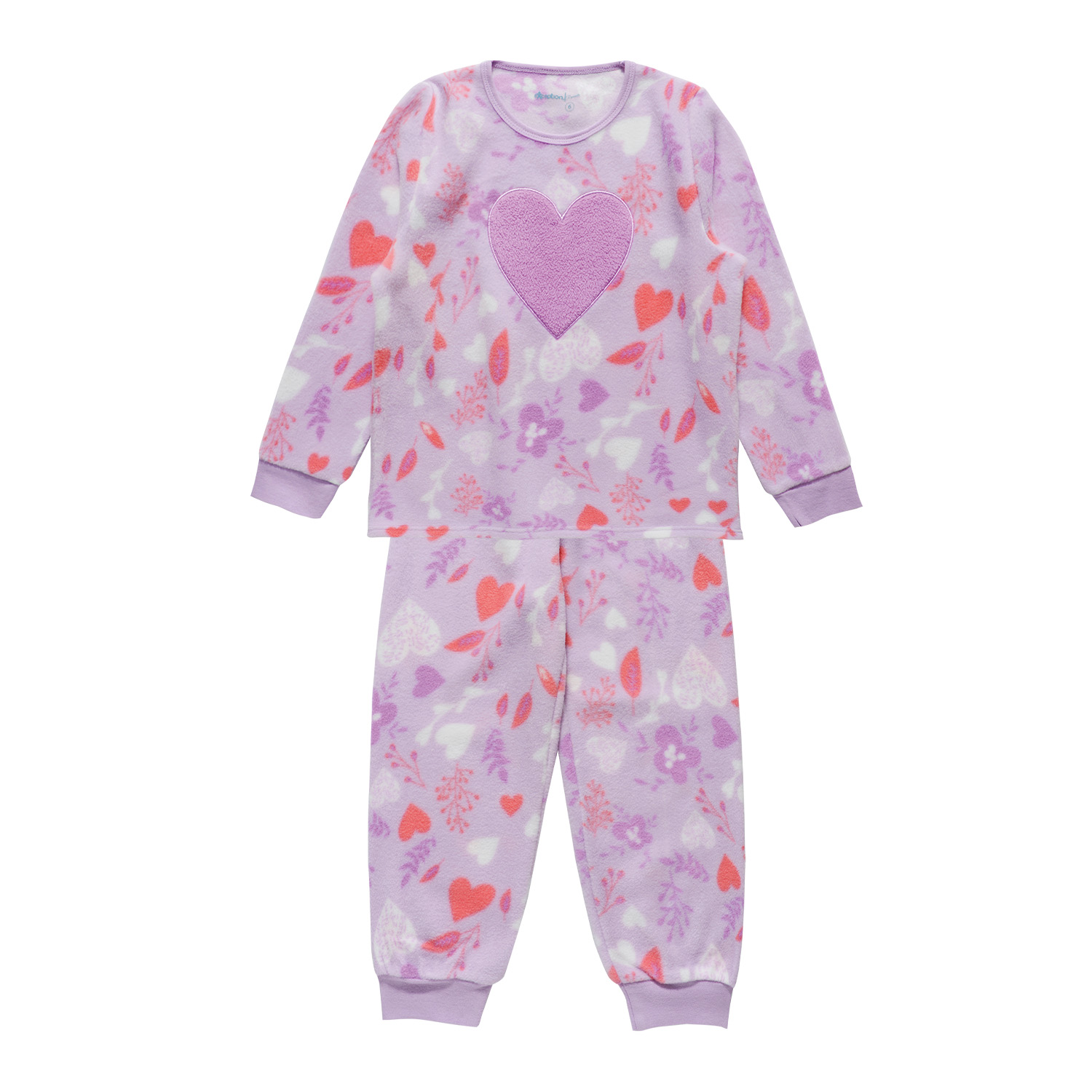 PIJAMA POLAR NIÑA MANGA LARGA CON ESTAMPADO - 1