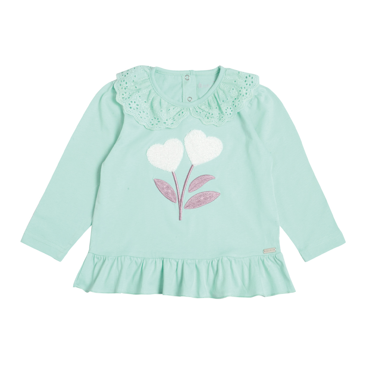 POLERA MANGA LARGA BEBÉ NIÑA CON BROCHES - 1