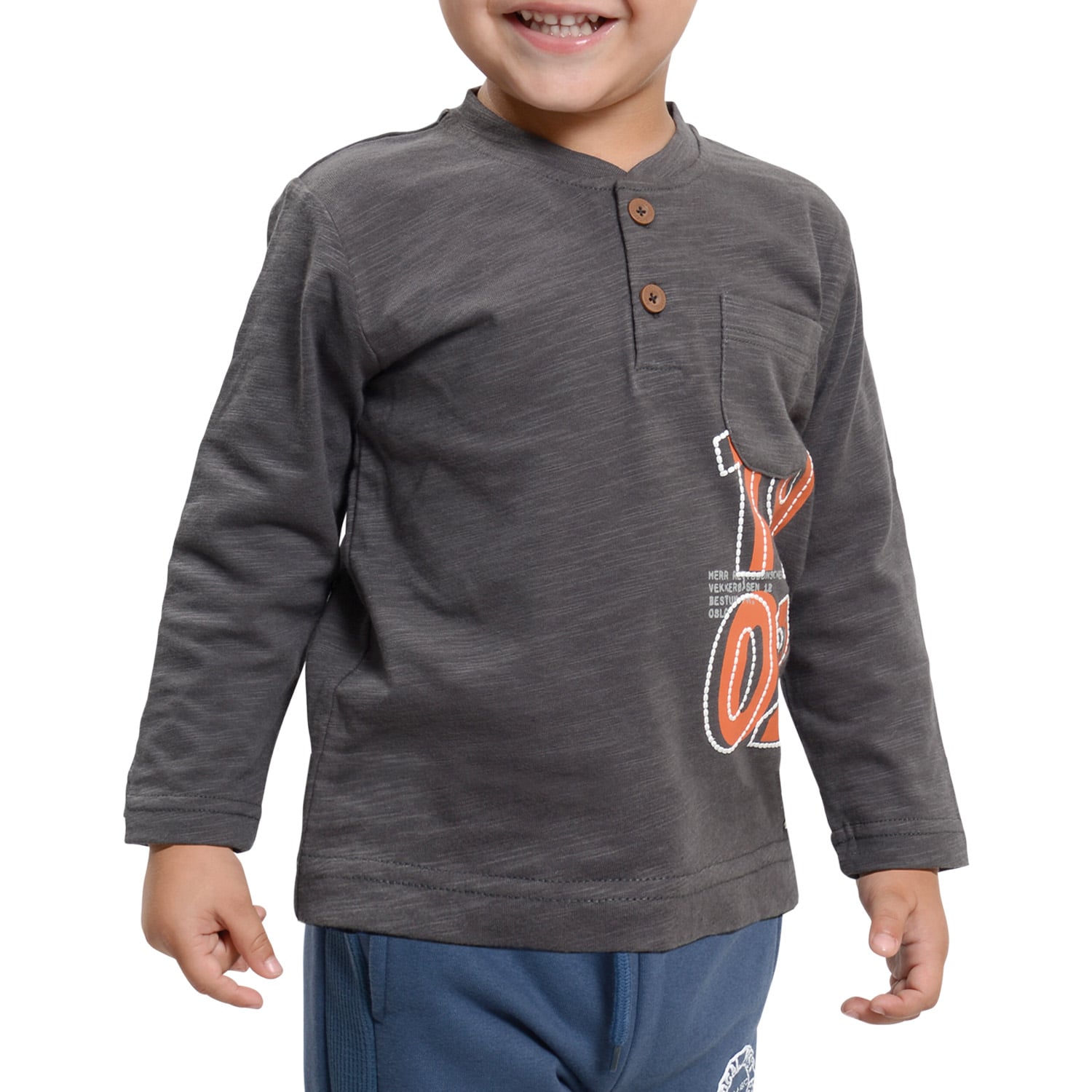 POLERA MANGA LARGA BEBÉ NIÑO CON BOTONES - 1