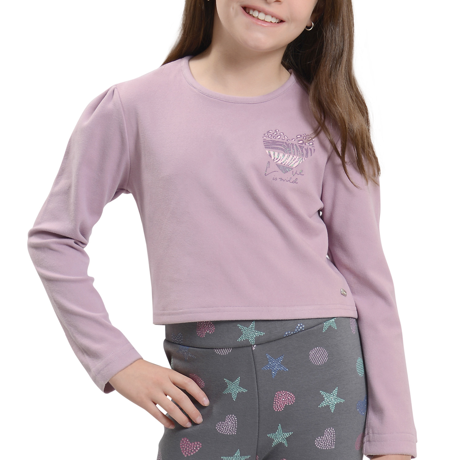 POLERA MANGA AFRANELADA LARGA NIÑA - 1