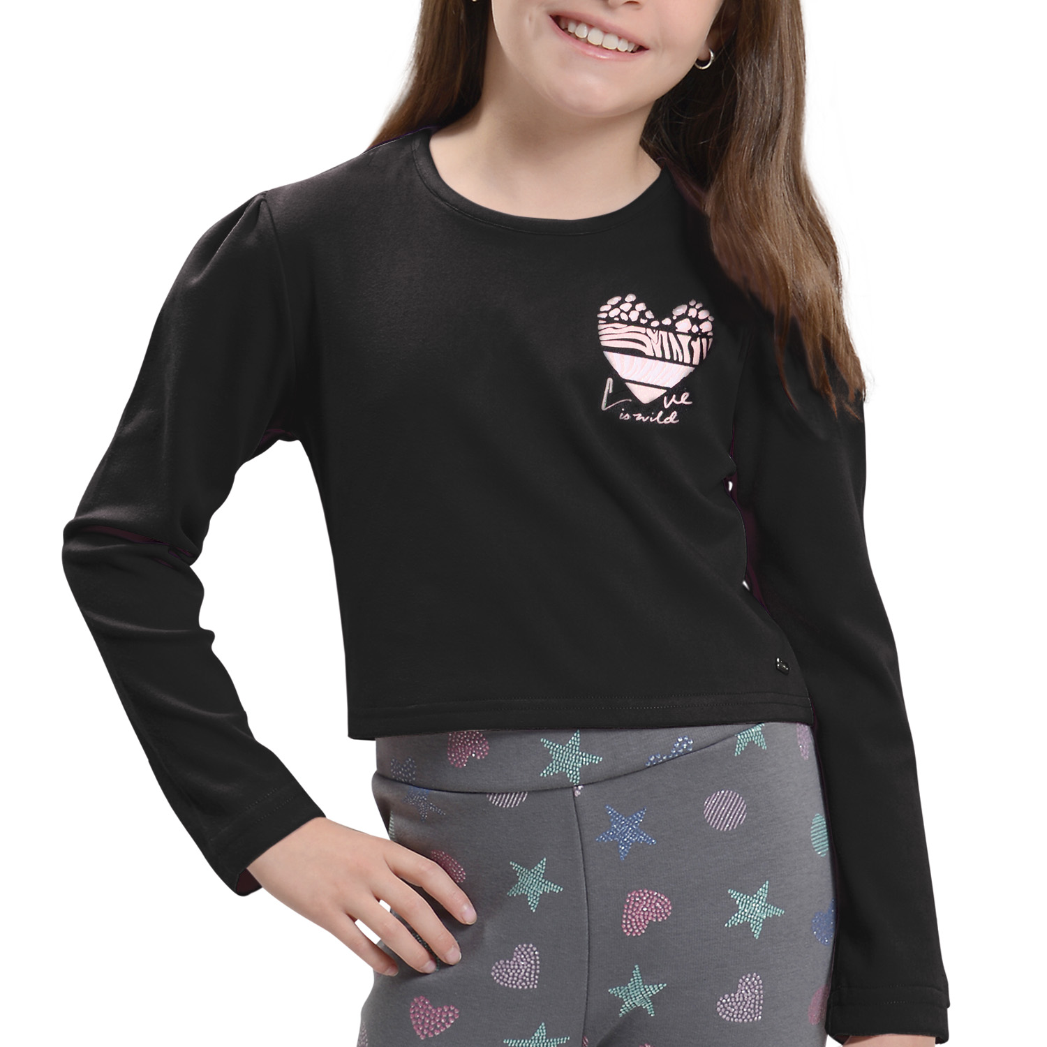 POLERA MANGA AFRANELADA LARGA NIÑA - 1