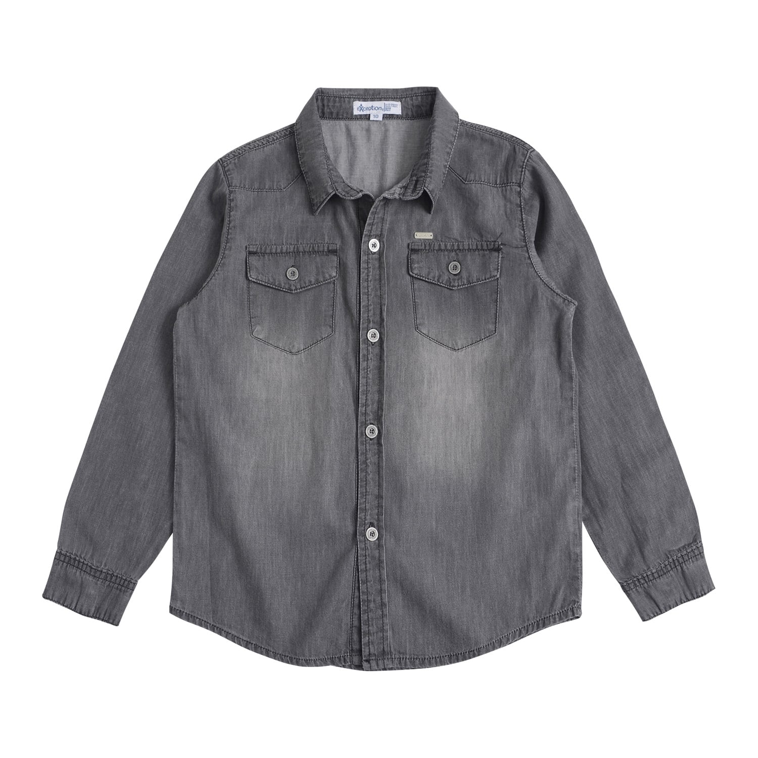 CAMISA MANGA LARGA MEZCLILLA NIÑO - 1
