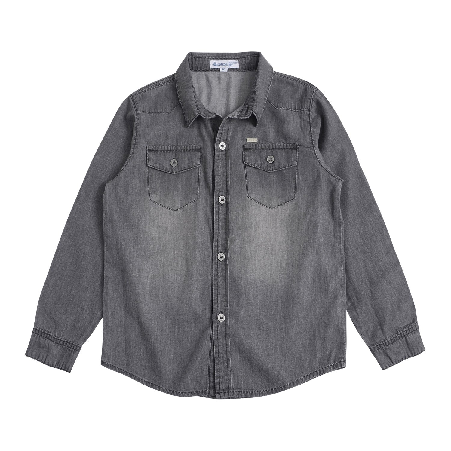 CAMISA MANGA LARGA MEZCLILLA NIÑO - 1