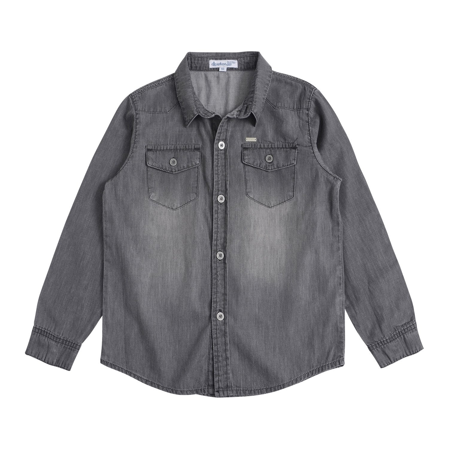 CAMISA MANGA LARGA MEZCLILLA NIÑO - 1