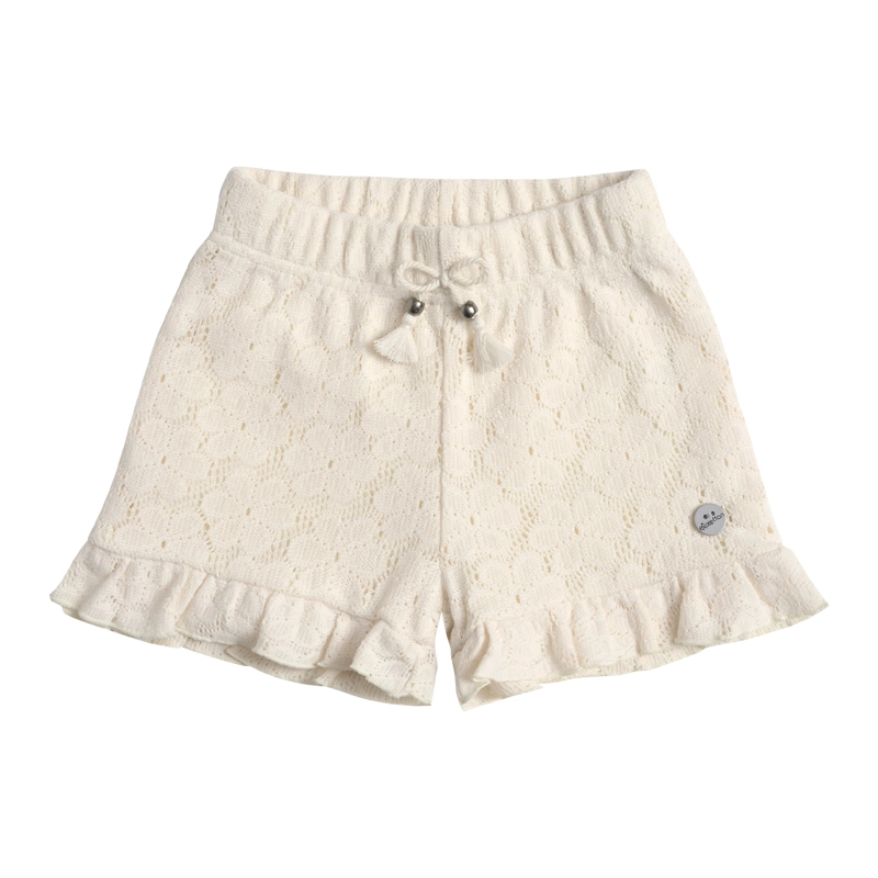 SHORT BEBE  NIÑA TEJIDO FLORES - 1