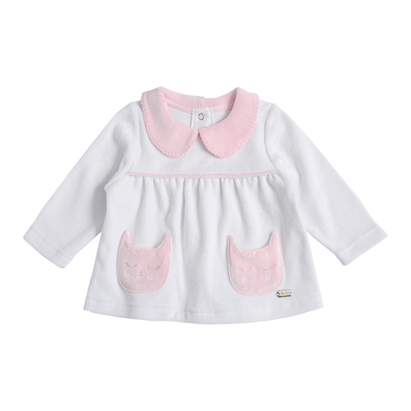 CONJUNTO PLUSH BEBE  NIÑA 2 PIEZAS CON BORDADO - 2