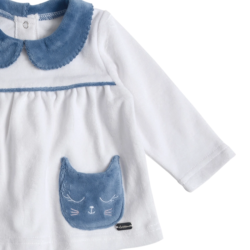 CONJUNTO PLUSH BEBE  NIÑA 2 PIEZAS CON BORDADO - 3