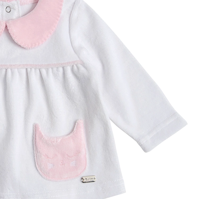 CONJUNTO PLUSH BEBE  NIÑA 2 PIEZAS CON BORDADO - 3
