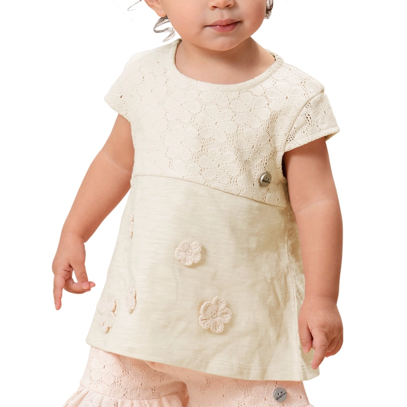POLERA BEBE  NIÑA CON APLICACION CROCHET - 1