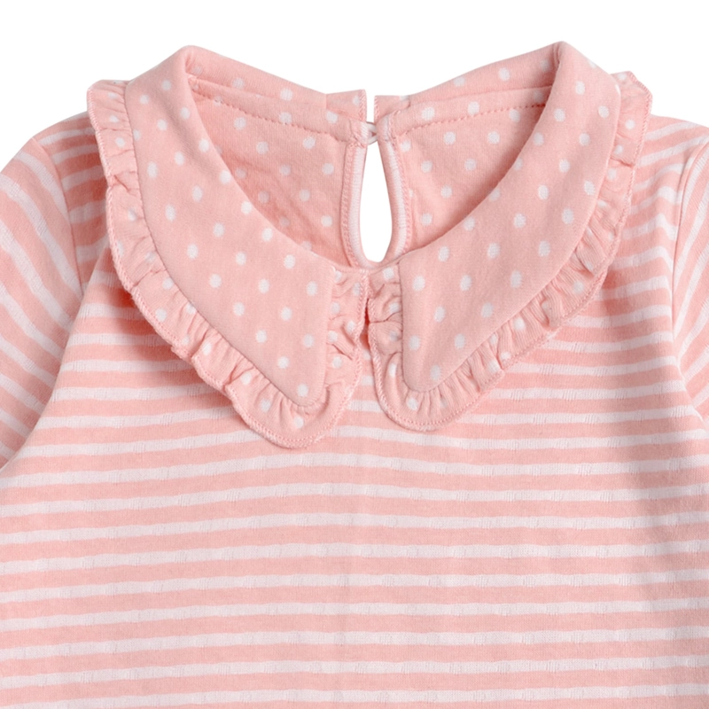 POLERA MANGA LARGA BEBE  NIÑA CON RAYAS Y CUELLO - 2
