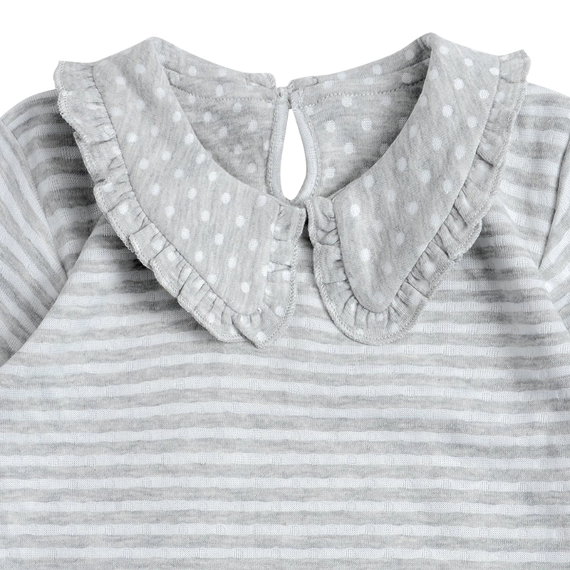 POLERA MANGA LARGA BEBE  NIÑA CON RAYAS Y CUELLO - 3