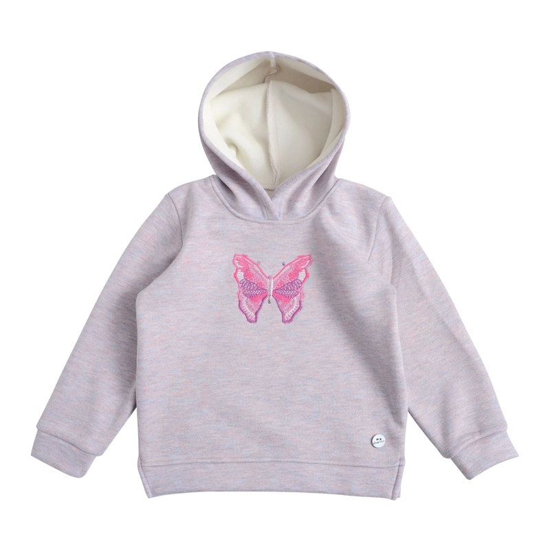 POLERON FRANELA INTERIOR PELUDO BEBE  NIÑA MARIPOSA - 1
