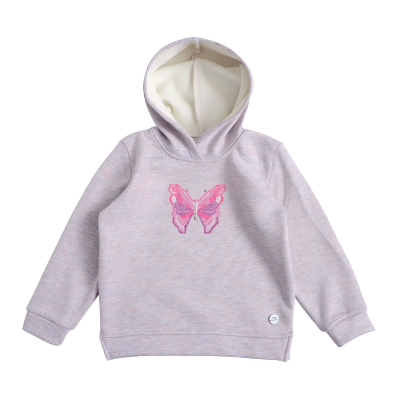 POLERON FRANELA INTERIOR PELUDO BEBE  NIÑA MARIPOSA - 1