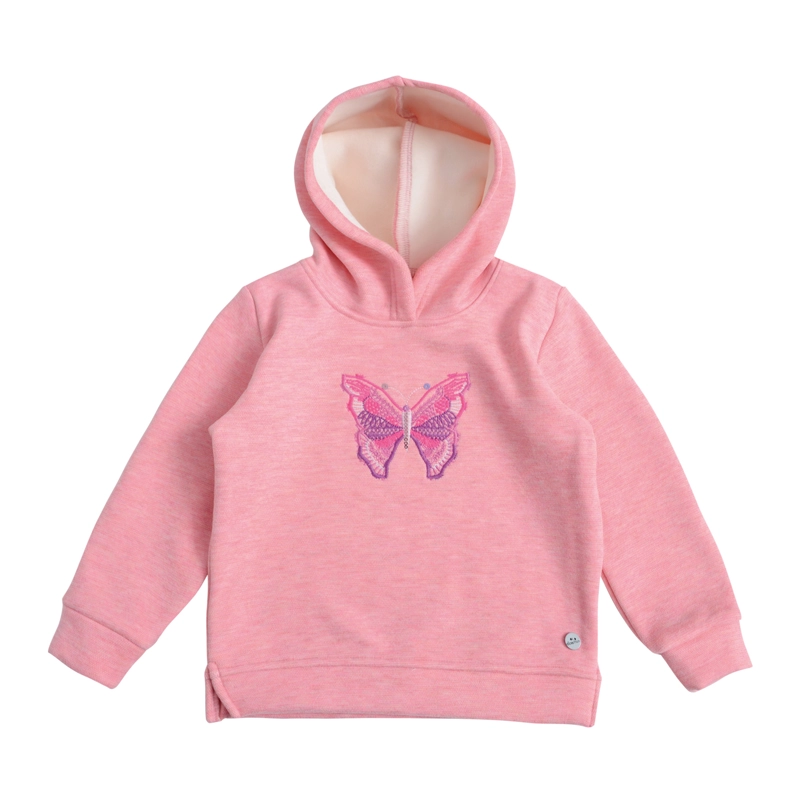 POLERON FRANELA INTERIOR PELUDO BEBE  NIÑA MARIPOSA - 1