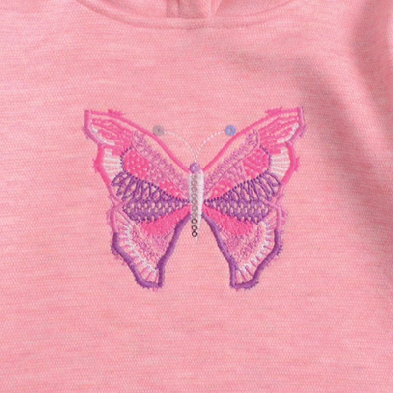 POLERON FRANELA INTERIOR PELUDO BEBE  NIÑA MARIPOSA - 2