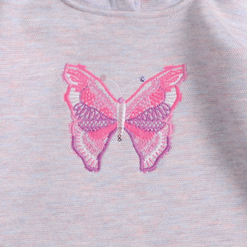 POLERON FRANELA INTERIOR PELUDO BEBE  NIÑA MARIPOSA - 2
