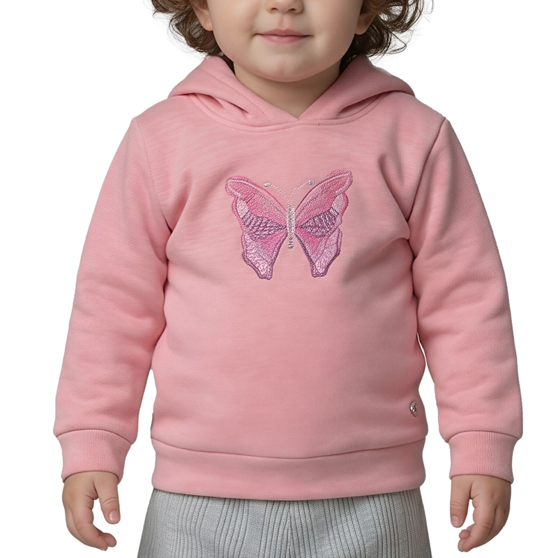 POLERON FRANELA INTERIOR PELUDO BEBE  NIÑA MARIPOSA - 4