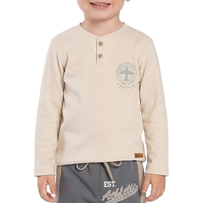 POLERA MANGA LARGA AFRANELADA BEBE  NIÑO AVION - 1