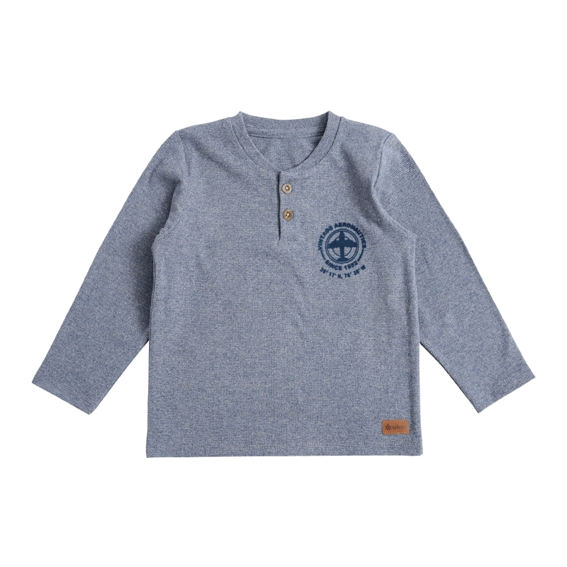 POLERA MANGA LARGA AFRANELADA BEBE  NIÑO AVION - 1