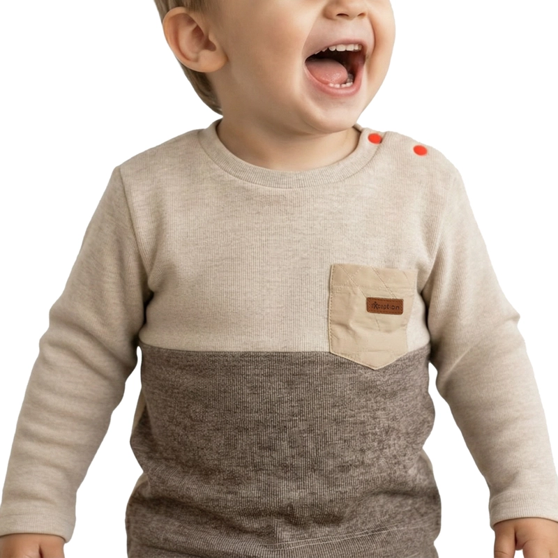 POLERA MANGA LARGA INTERIOR FRISADO BEBE  NIÑO CON BOLSILLO - 4