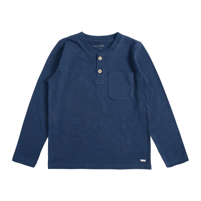 POLERA MANGA LARGA NIÑO SLUB JERSEY ALGODON CON BOLSILLO - 1