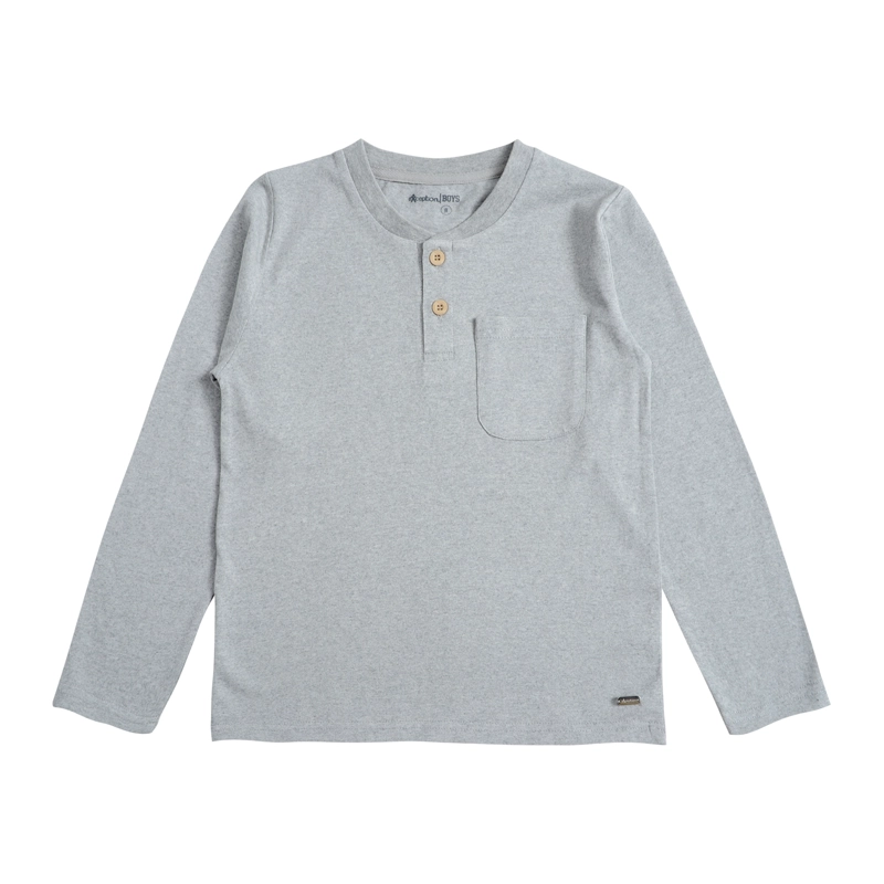 POLERA MANGA LARGA NIÑO SLUB JERSEY ALGODON CON BOLSILLO - 1