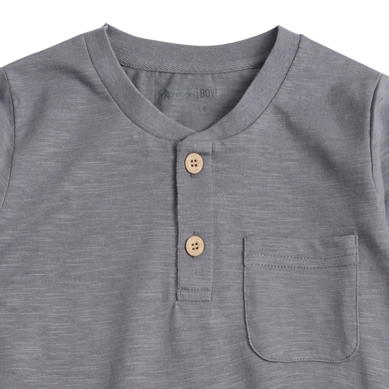 POLERA MANGA LARGA NIÑO SLUB JERSEY ALGODON CON BOLSILLO - 2