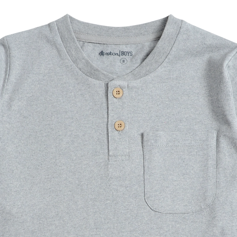 POLERA MANGA LARGA NIÑO SLUB JERSEY ALGODON CON BOLSILLO - 2