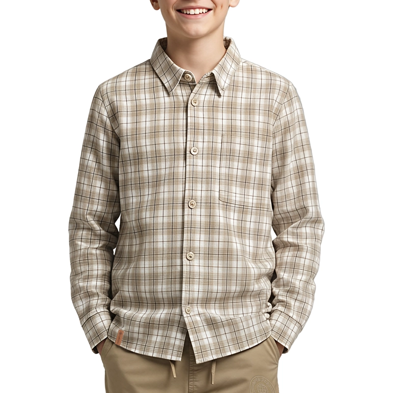 CAMISA MANGA LARGA NIÑO CUADRILLE - 1