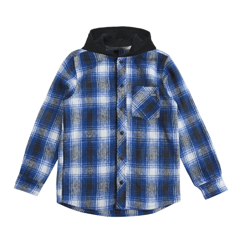 CAMISA MANGA LARGA AFRANELADA NIÑO A CUADROS - 1